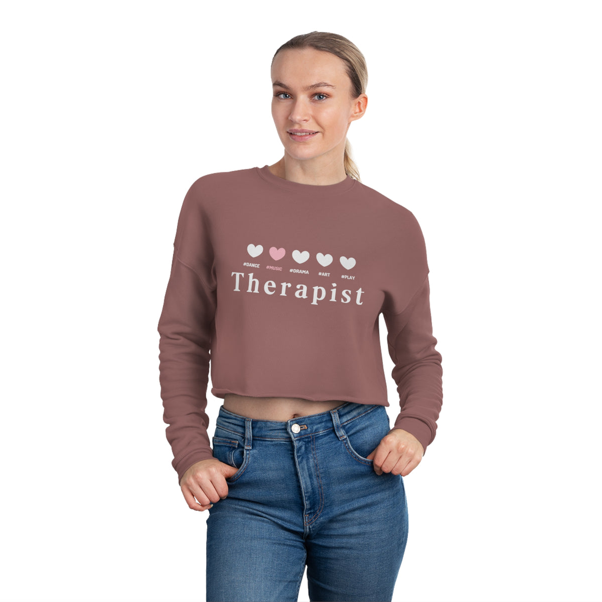 5 hearts Music - pink - Cropped Sweatshirt