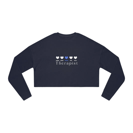 5 hearts - drama  - blue - Cropped Sweatshirt